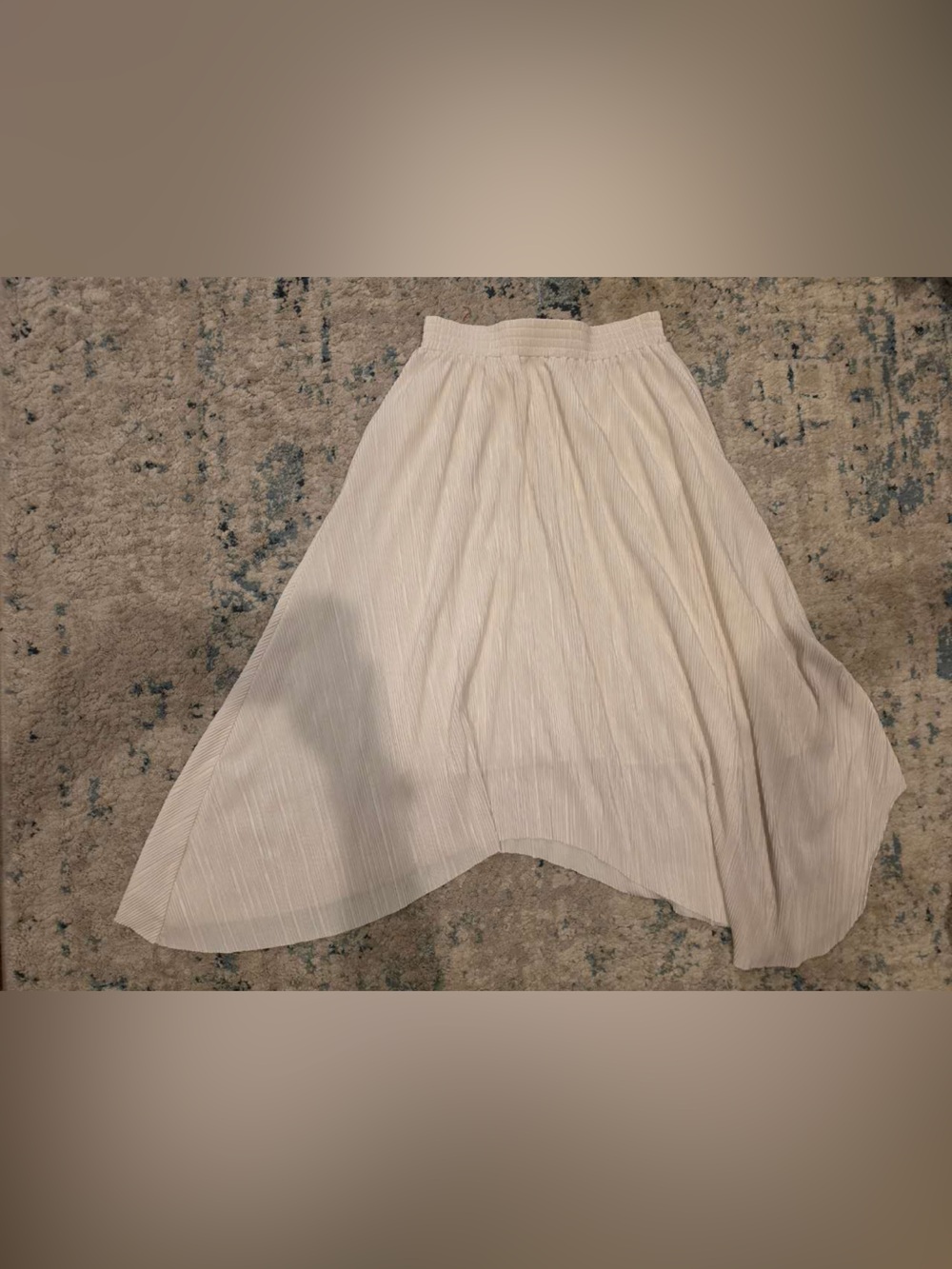 Women’s Cream Pleated Midi Skirt